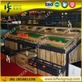 Wooden supermarket fruit and vegetable display food storage racks 5