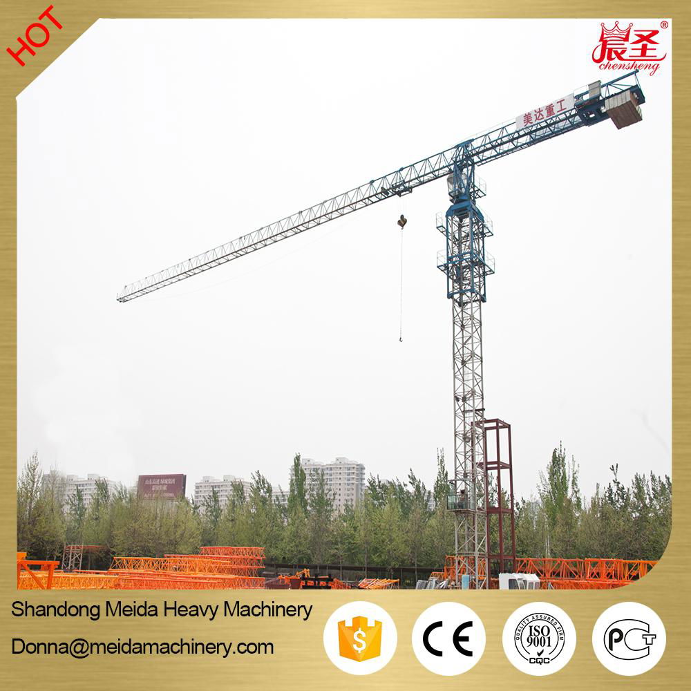 QTZ180 PT TC6518 60m height Hammerhead Flathead tower crane design with standard