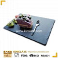 Wholesale rectangular shape natural black dinner slate plate 4