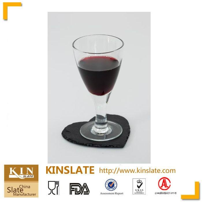 Durable use special design natural slate stone products black cup coaster