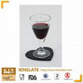 Durable use special design natural slate stone products black cup coaster