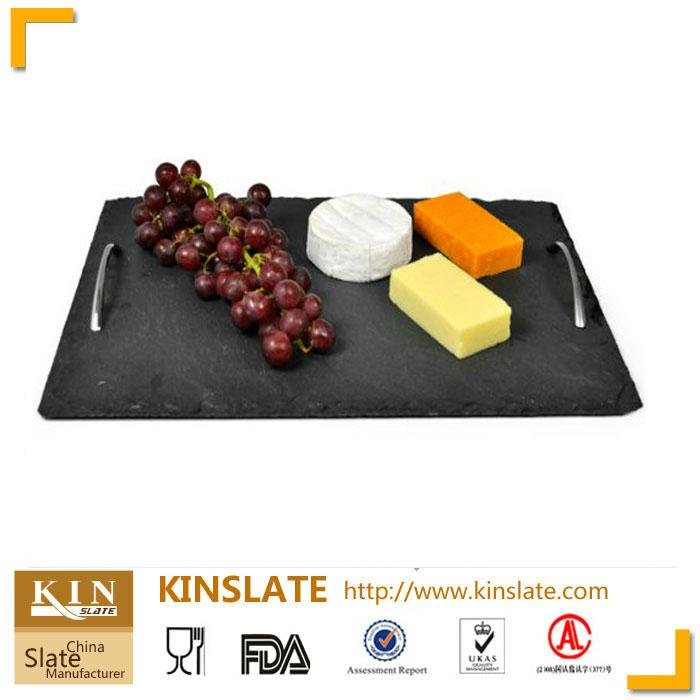 Eco-friendly customized slate tray with handle for food