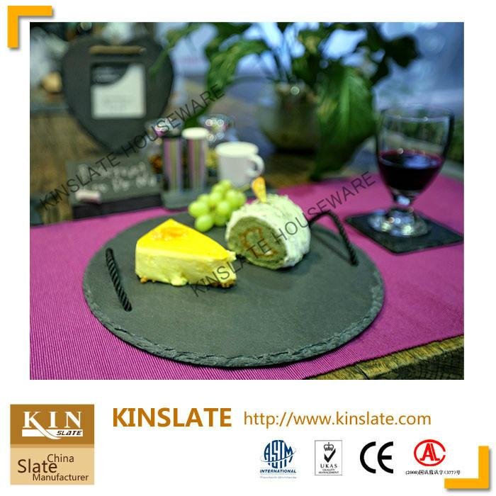 Eco-friendly customized slate tray with handle for food 4