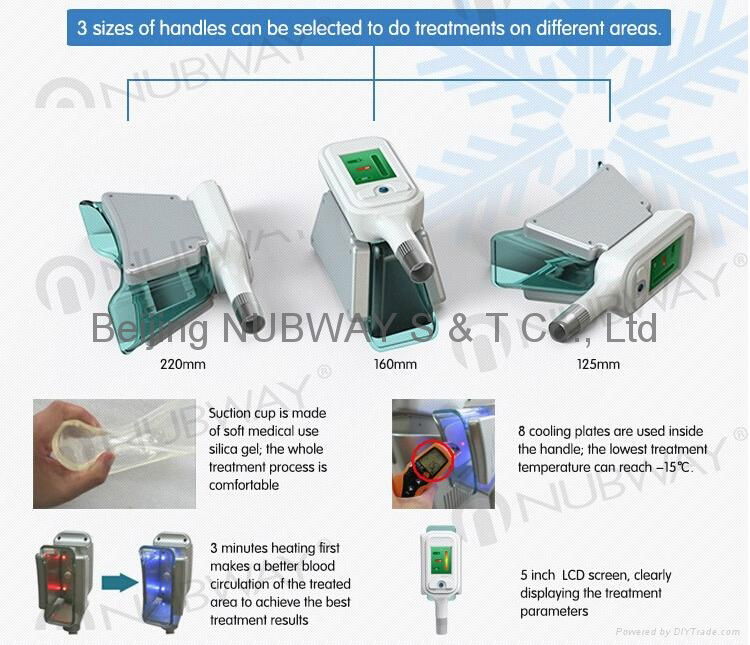 Portable Home Use Cryolipolysis Slimming Machine with 2 Handles Working Together 3