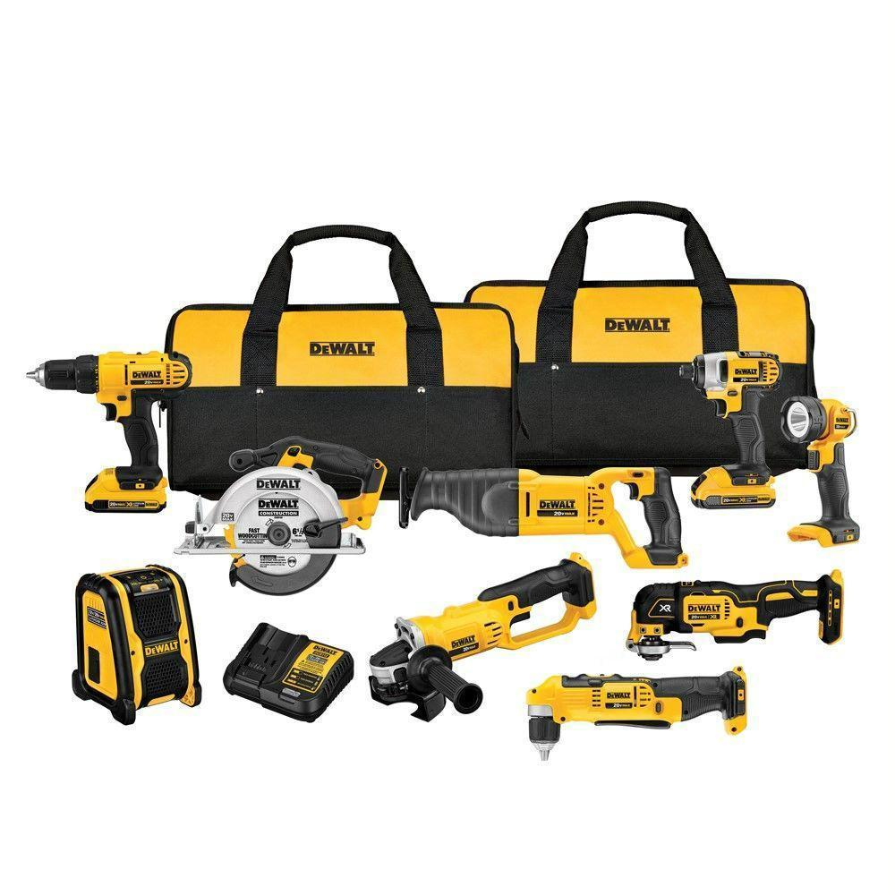 Dewalt DCK940D2 20V Max Lithium-Ion Cordless Combo 9PC Kit Saw Grinder Drill