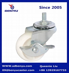 2 Inch White Nylon Caster With Side Brake