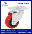 Medium duty red pu caster