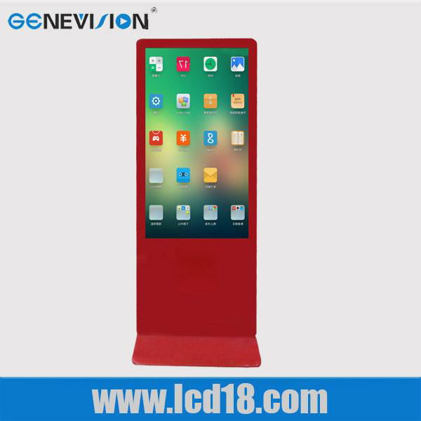 Red 55 inch advertising display ipad appearance 3g wifi digital kiosk LCD/LEDkio 2