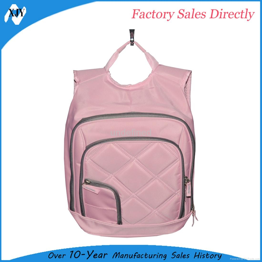 Pink nylon children school backpack for gilrs 5