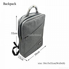 Snow pattern polyester pvc coating ultral slim waterproof gray laptop backpck