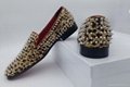 LTTL high quality men leopard shoes men spikes loafers