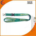  Custom glitter printing lanyard for key