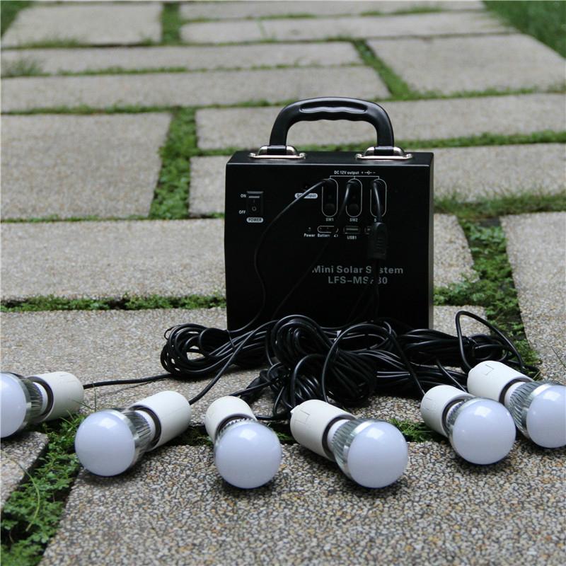 80W mini portable solar lighting system kit energia solar 3