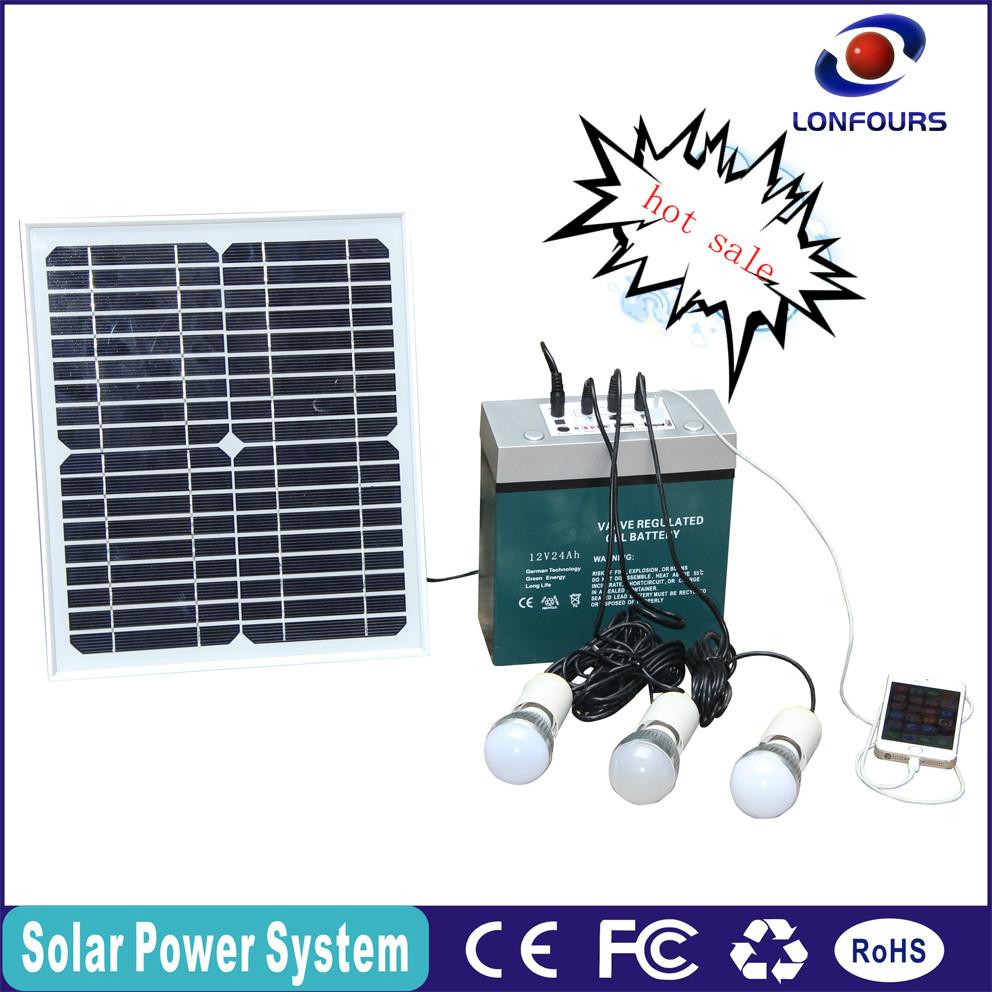 2016 cheapest 12V DC solar power lighting system LFSISP24 Lonfours
