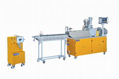 Small co-rotating parallel twin-screw extrusion granulation experimental line