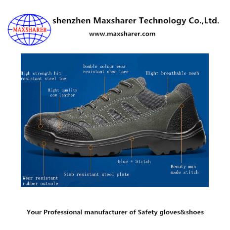 cheap safety shoes leather work shoes men anti squashy safety shoes 3