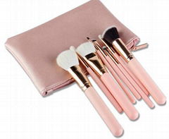 8 Piece Pink Rose Gold Comsetics Brush