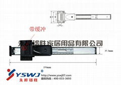 Upturning soft closing slide mechanism 