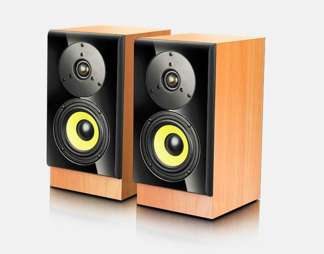 The wooden box, wood grain leather piano lacquer that bake panel 2.0speaker