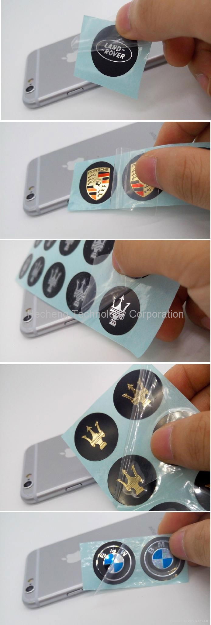 customized made metal jewelry box sticker electroform sticker  4