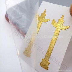 custom electroform metal gold sticker for wine bottle