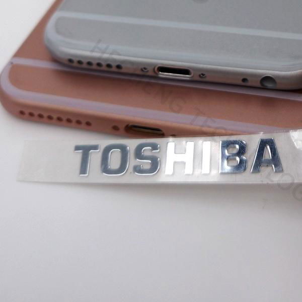 customize metal silver plating computer laptop logo sticker 