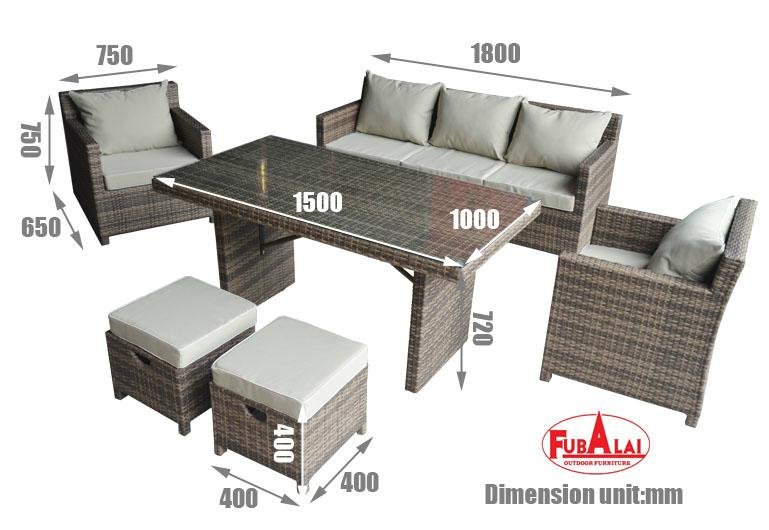 Sectional Garden Furniture Sofa Set With Table 5