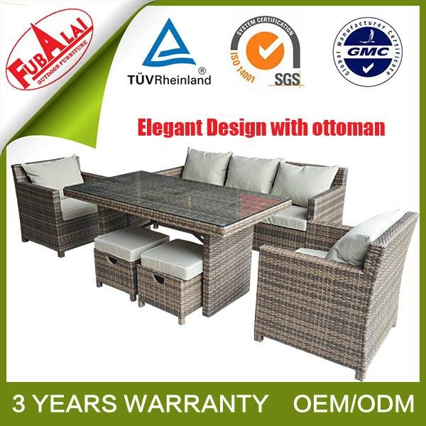 Sectional Garden Furniture Sofa Set With Table
