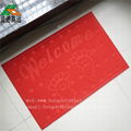 Embossed polyester surface welcome door mats with pvc backing 1
