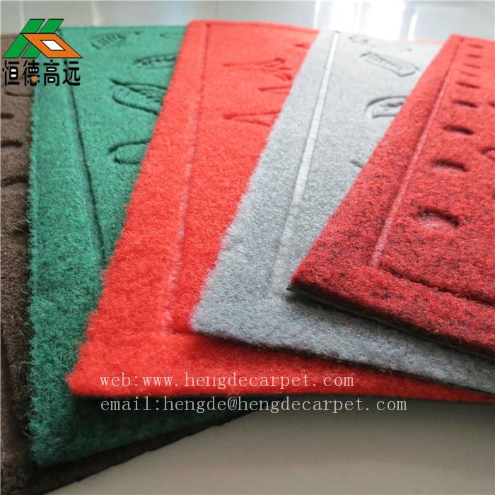 Embossed polyester surface welcome door mats with pvc backing 5