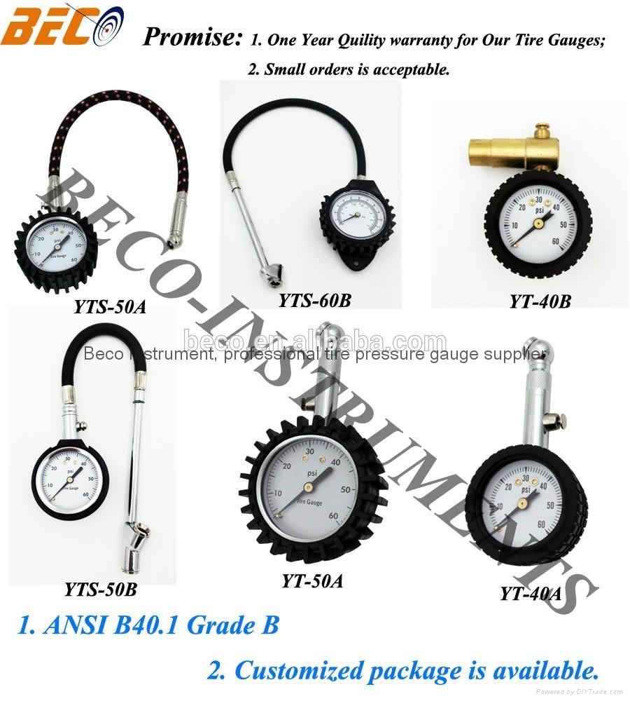 60mm heavy duty bus tire pressure gauge tyre gauge YTS60A blank or