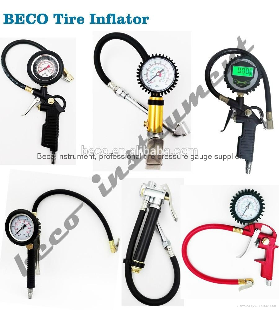 BECO Tire Inflator Gauge Dual Chuck Nozzle Design Reaches Inner Wheel