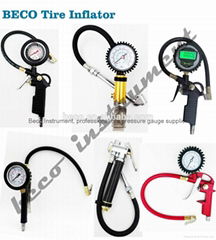 BECO Tire Inflator Gauge Dual Chuck Nozzle Design Reaches Inner Wheel Stems