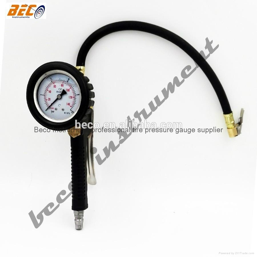 BECO Tire Inflator Gauge Dual Chuck Nozzle Design Reaches Inner Wheel