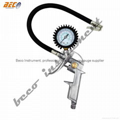 BECO Tire Inflator Gauge Dual Chuck Nozzle Design Reaches Inner Wheel Stems