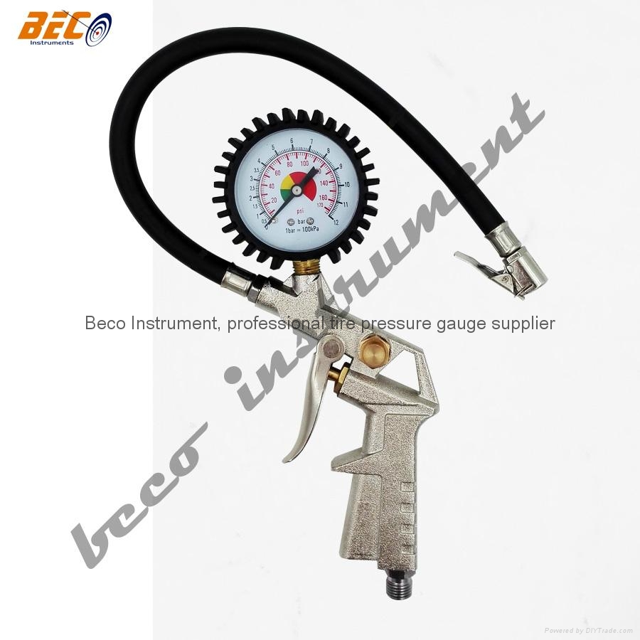 BECO Tire Inflator Gauge Dual Chuck Nozzle Design Reaches Inner Wheel