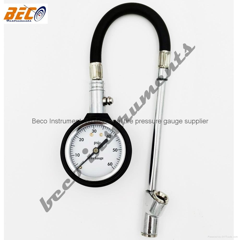 Heavy duty 2" dial display tire pressure monitor gauges with chrome plated rod c 3