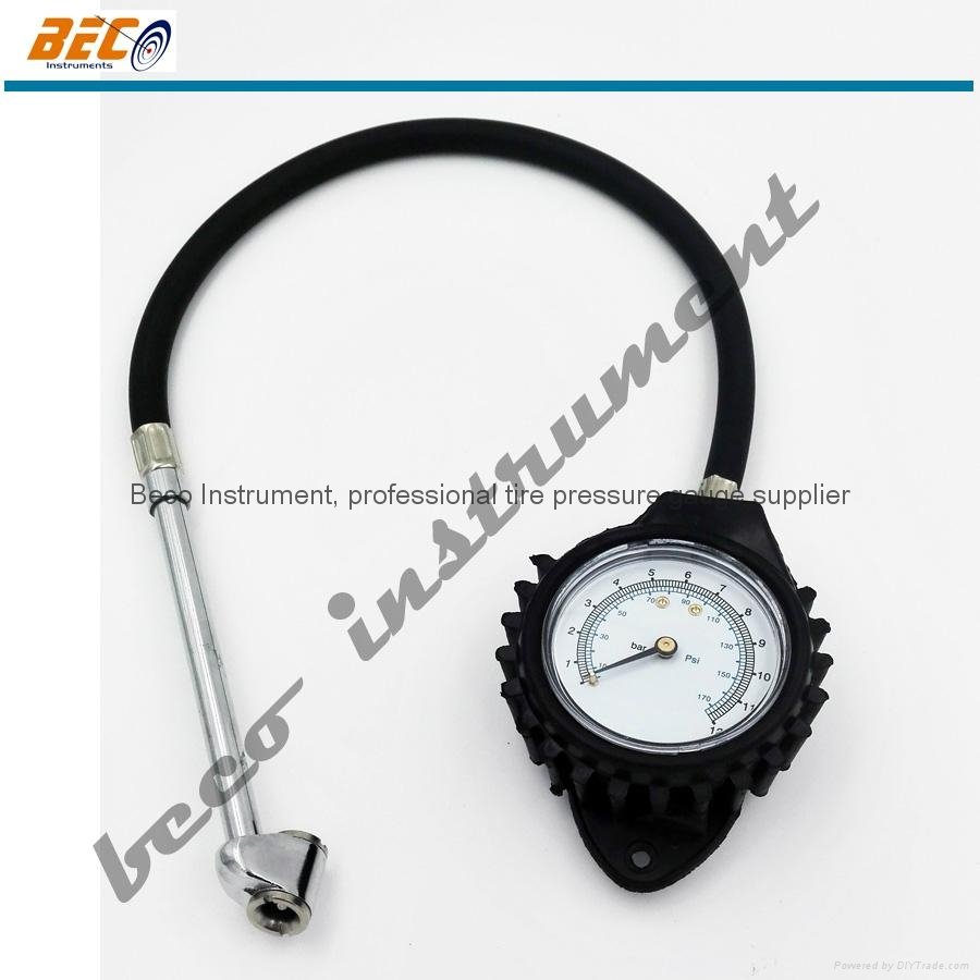 Heavy duty 2" dial display tire pressure monitor gauges with chrome plated rod c 2