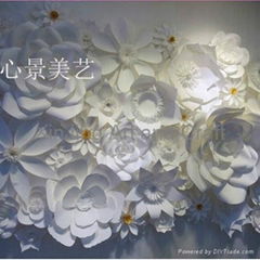 Giant White Paper Flowers For Wedding Backdrops Wall