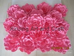 DIY Craft Fascinating Flower Wall Onnaments Pink Paper Flower Heads