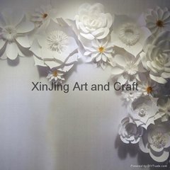Giant White Paper Flowers For Wedding Backdrops Wall