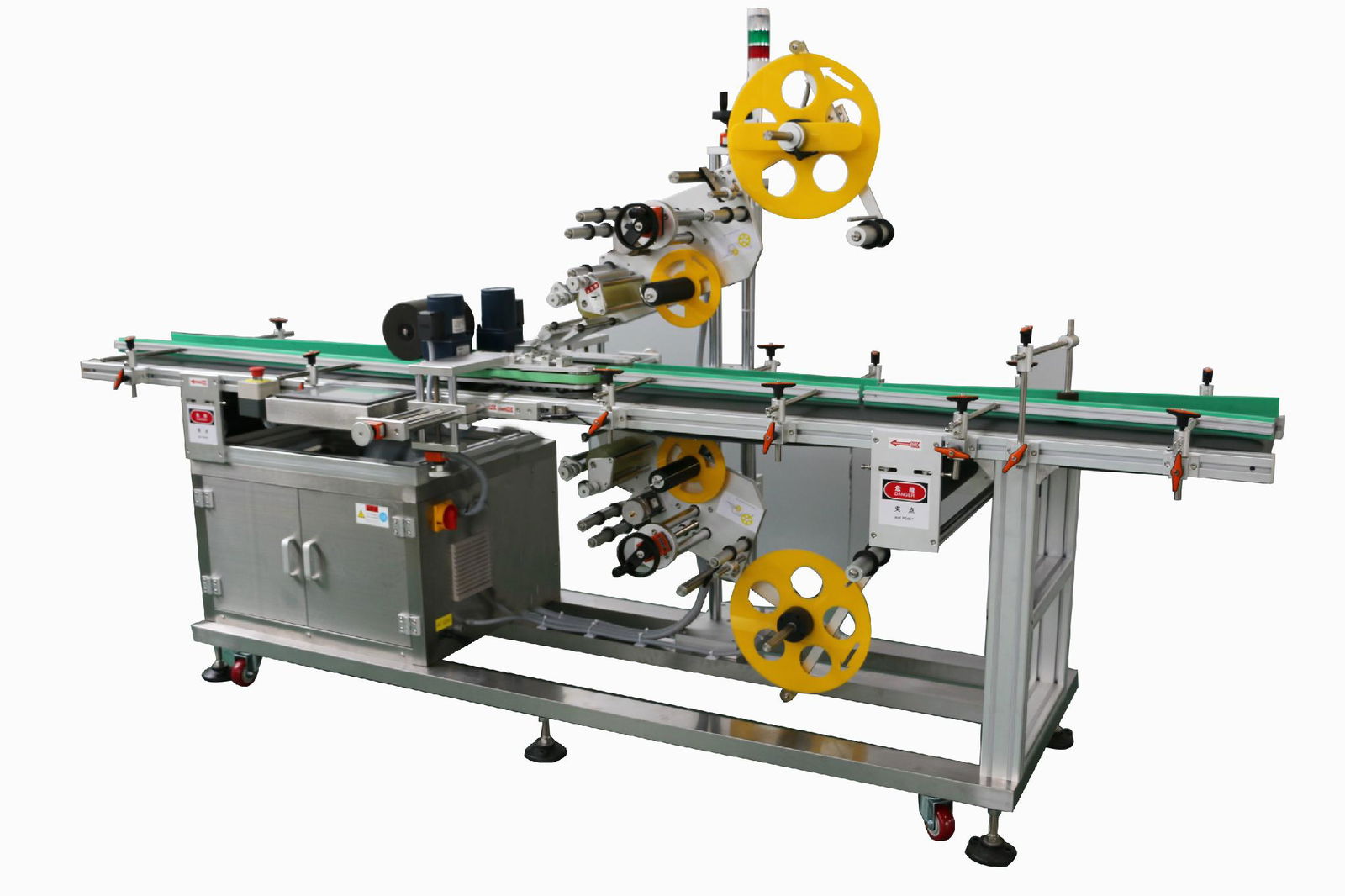 Automatic top and bottom labeling machine