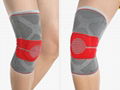 3D Flat Knitting Knee Support Sleeve with Steel Bone Stays and Silicone Insert 3