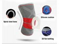 3D Flat Knitting Knee Support Sleeve with Steel Bone Stays and Silicone Insert 4
