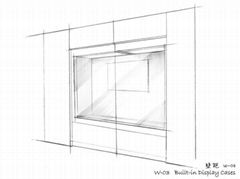 Wall display cases Built in display cases W-03