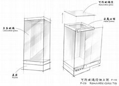 Free standing display cases - Removable Glass TOp