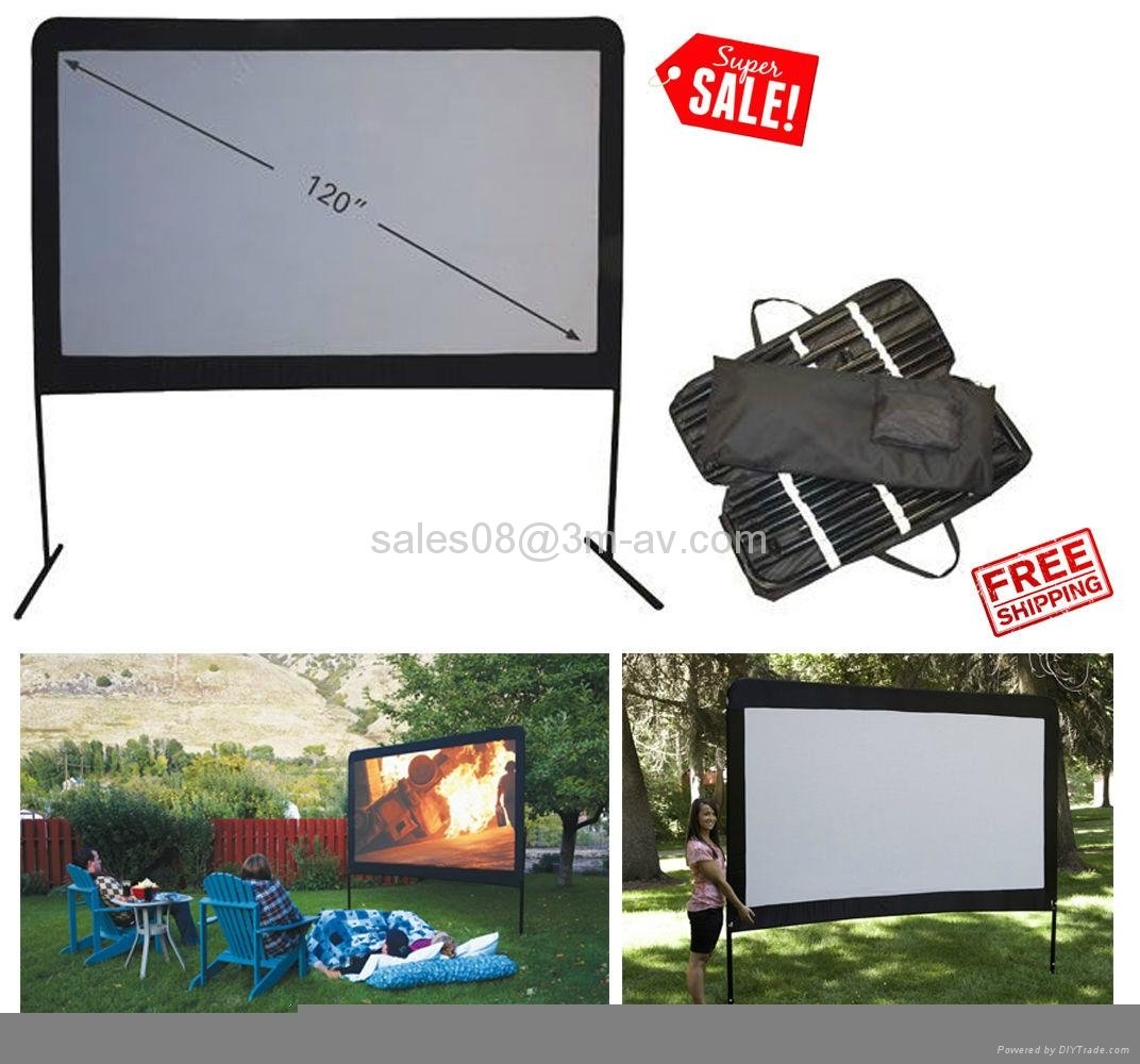 100''  Outdoor movie projection screen 3