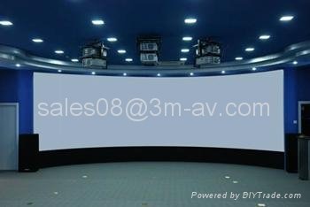 Curved fixed frame aluminum projection screen