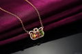 Factory direct sales Crystal clear colorful 18k gold necklace chain 5