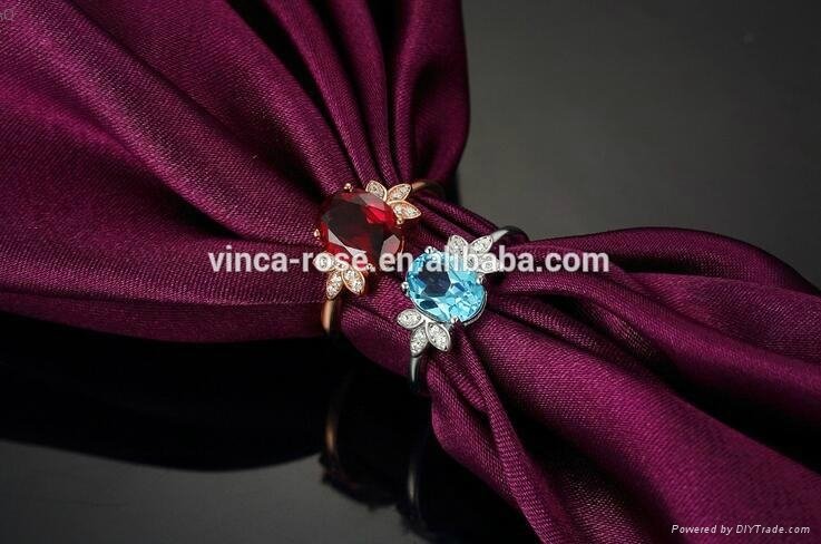 Impressive 2016 China simple gold ring designs pave diamond leaf shape jewelry 5